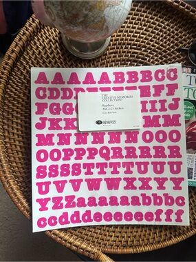Creative Memories Raspberry Pink Alphabet Bold Style Stickers New Sealed